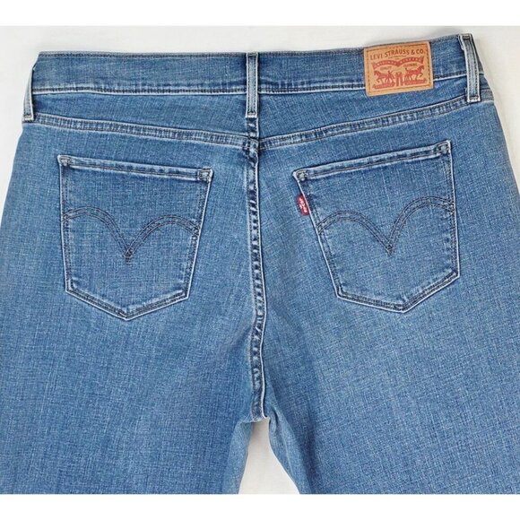 Levi's Size 33X32 Womens Curvy Bootcut Blue Denim 5 Pocket Logo Tag Jeans - Picture 12 of 14